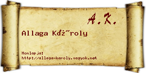 Allaga Károly névjegykártya