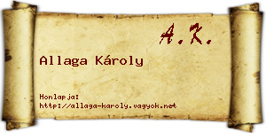 Allaga Károly névjegykártya