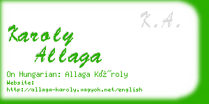 karoly allaga business card